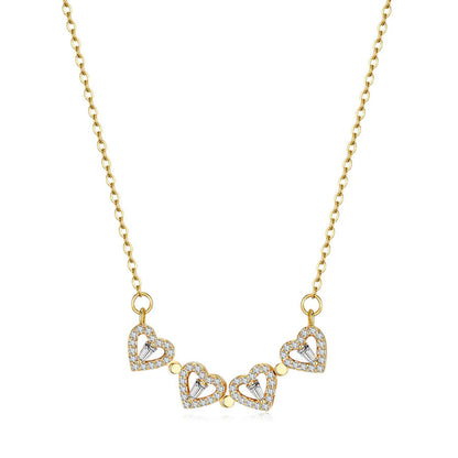 Clover Heart Necklace - Gold